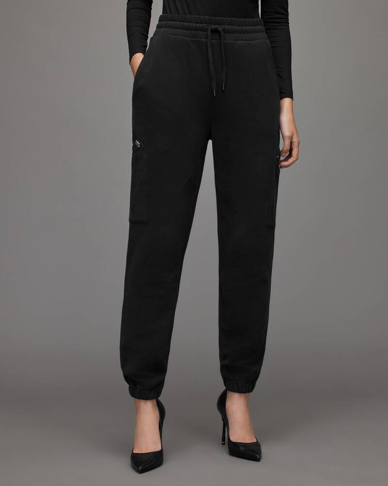 Black Allsaints Nen Mid Rise Cuffed Sweatpants | WP006W-5