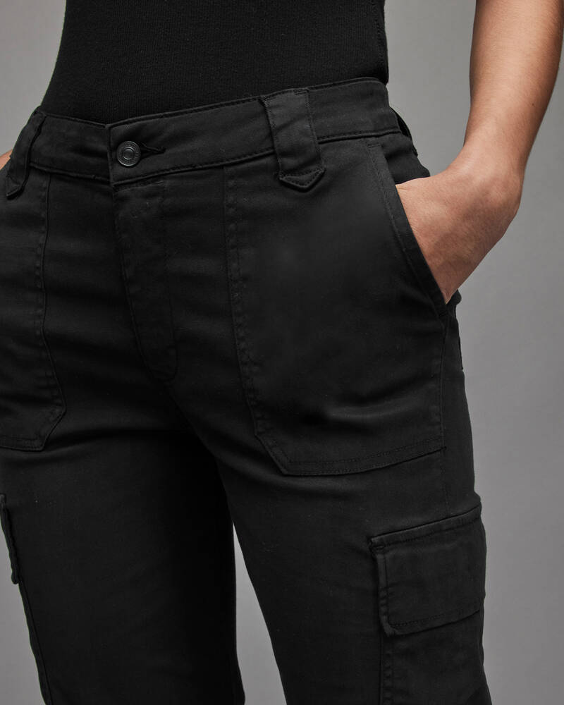 Black Allsaints Nola High Rise Slim Cargo Joggers | WE504W-5