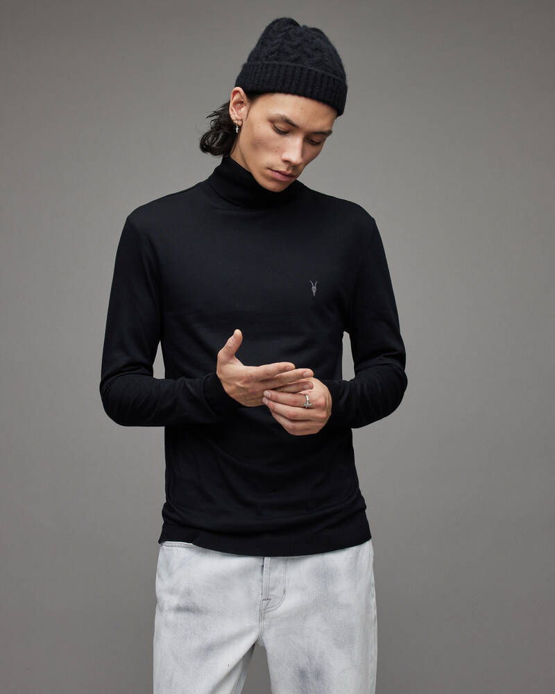 Black Allsaints Parlour Roll Neck Top | MD006S-5