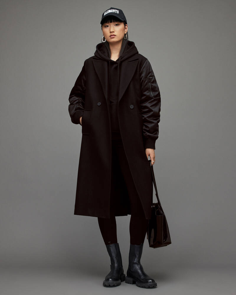 Black Allsaints Paulah Coat | WO032X-5