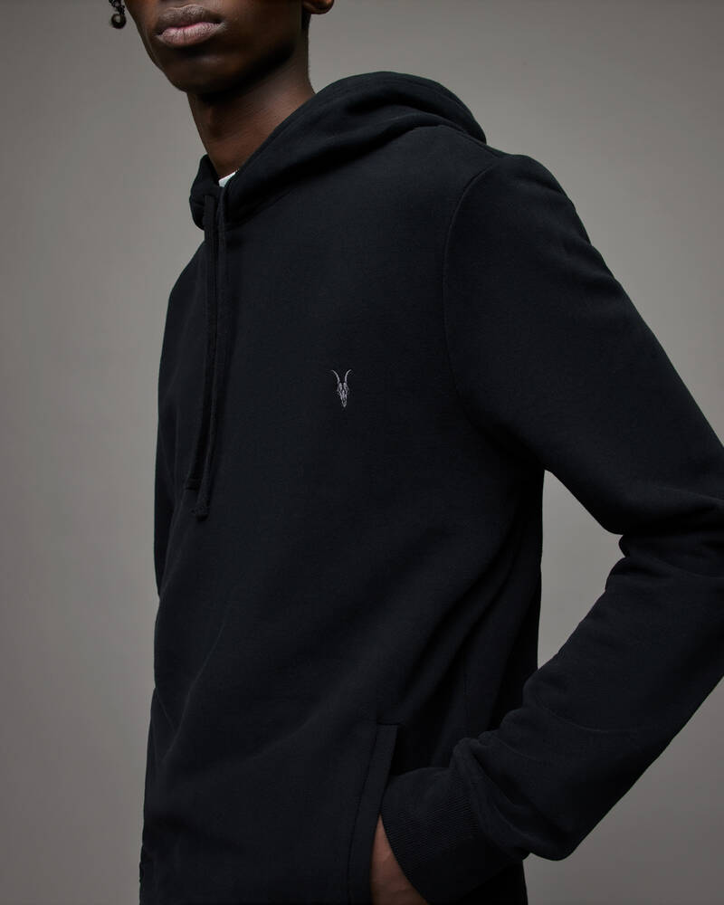 Black Allsaints Raven Pullover Hoodie | MF064M-5