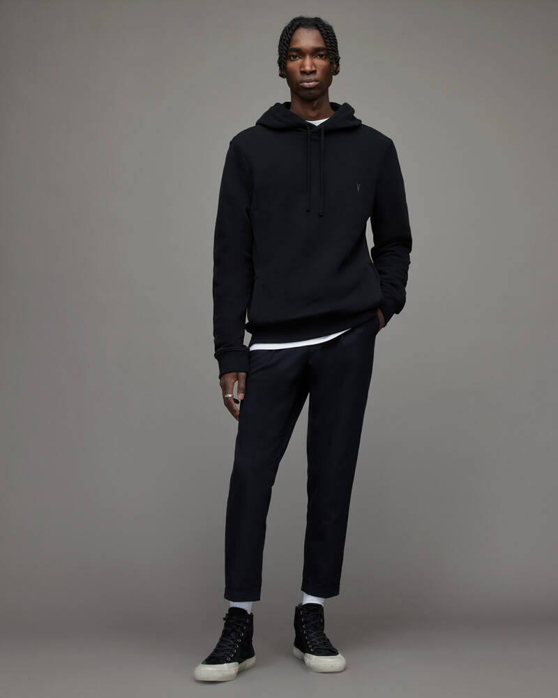 Black Allsaints Raven Pullover Hoodie | MF064M-5