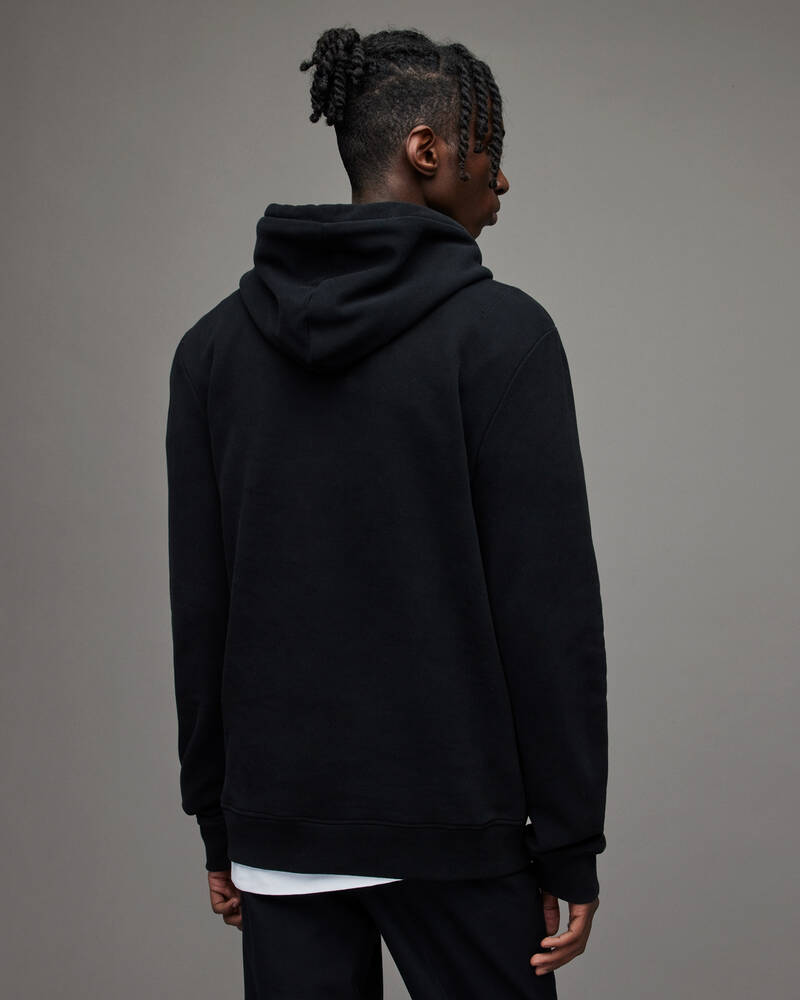 Black Allsaints Raven Pullover Hoodie | MF064M-5