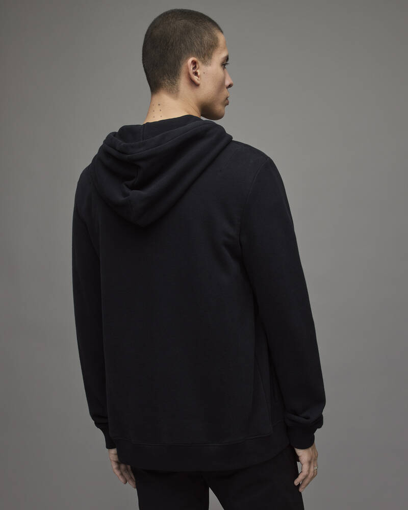 Black Allsaints Raven Zip Hoodie | MF047K-5