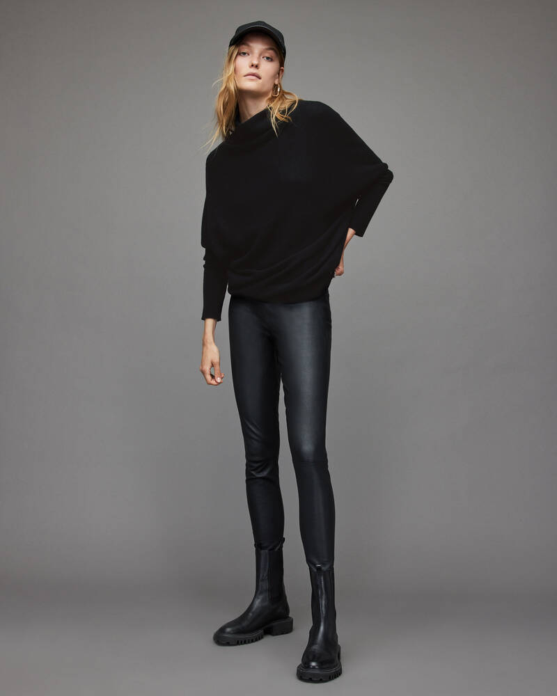 Black Allsaints Ridley Cashmere Blend Jumper | WK153M-5