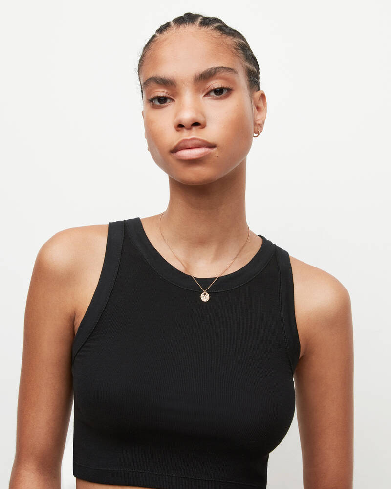 Black Allsaints Rina Cropped Tank | WM323W-5