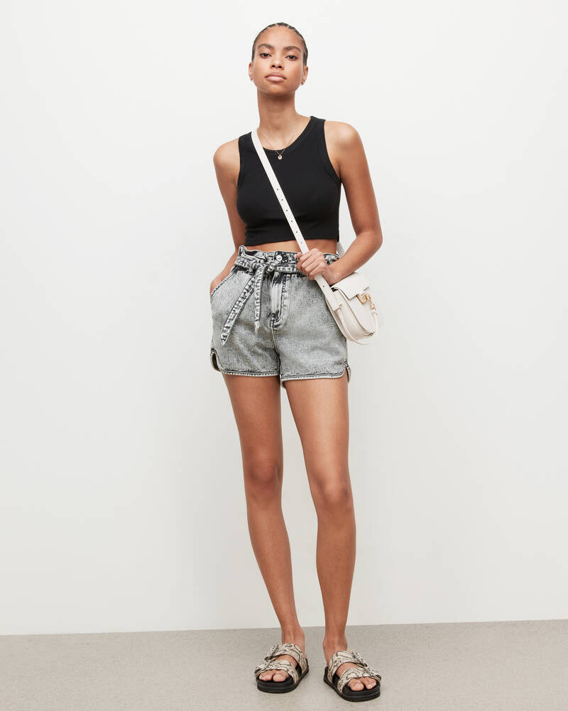 Black Allsaints Rina Cropped Tank | WM323W-5