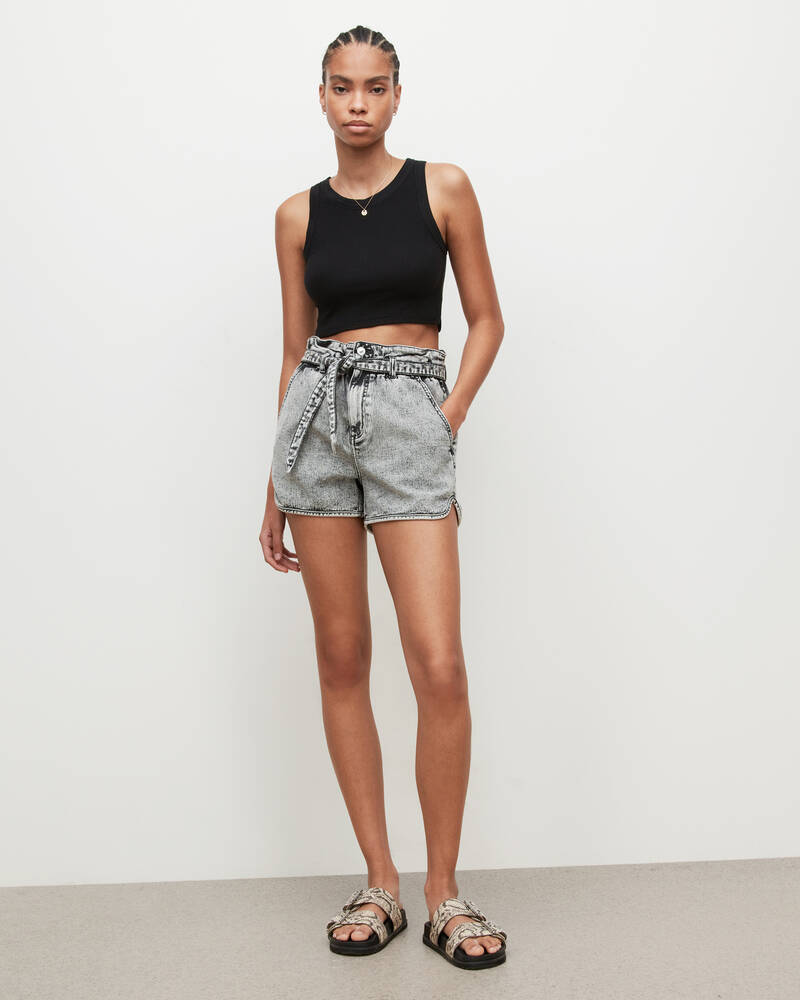 Black Allsaints Rina Cropped Tank | WM323W-5