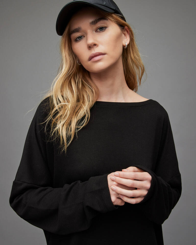 Black Allsaints Rita Oversized T Shirt | WM020N-5