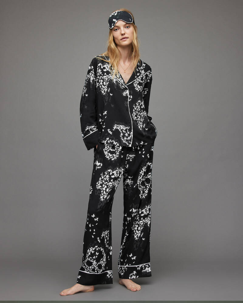 Black Allsaints Safi Orsino Pyjama Shirt | WX019X-5