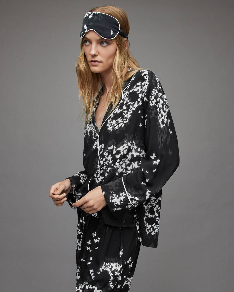 Black Allsaints Safi Orsino Pyjama Shirt | WX019X-5