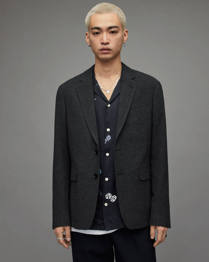 Black Allsaints Sholt Wool Blend Jacket | MJ075X-5