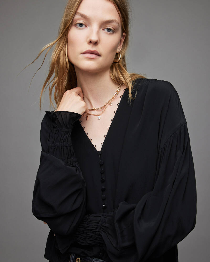 Black Allsaints Stella Blouse | WM235X-5