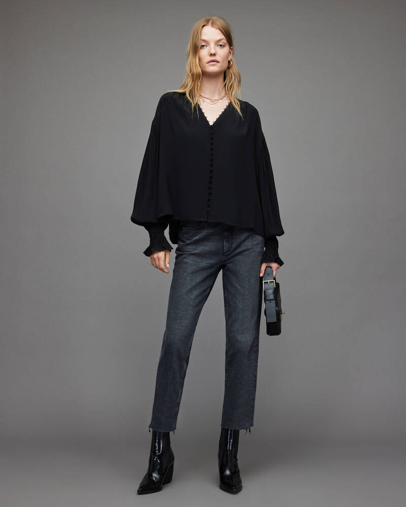 Black Allsaints Stella Blouse | WM235X-5