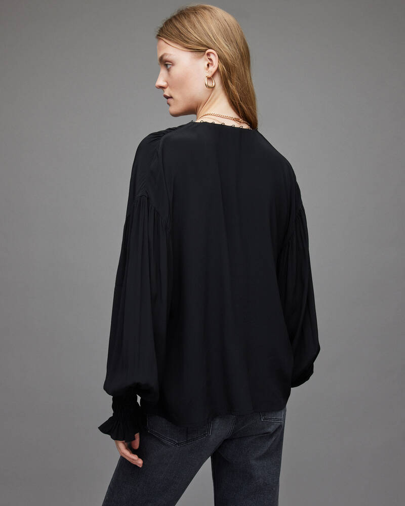 Black Allsaints Stella Blouse | WM235X-5