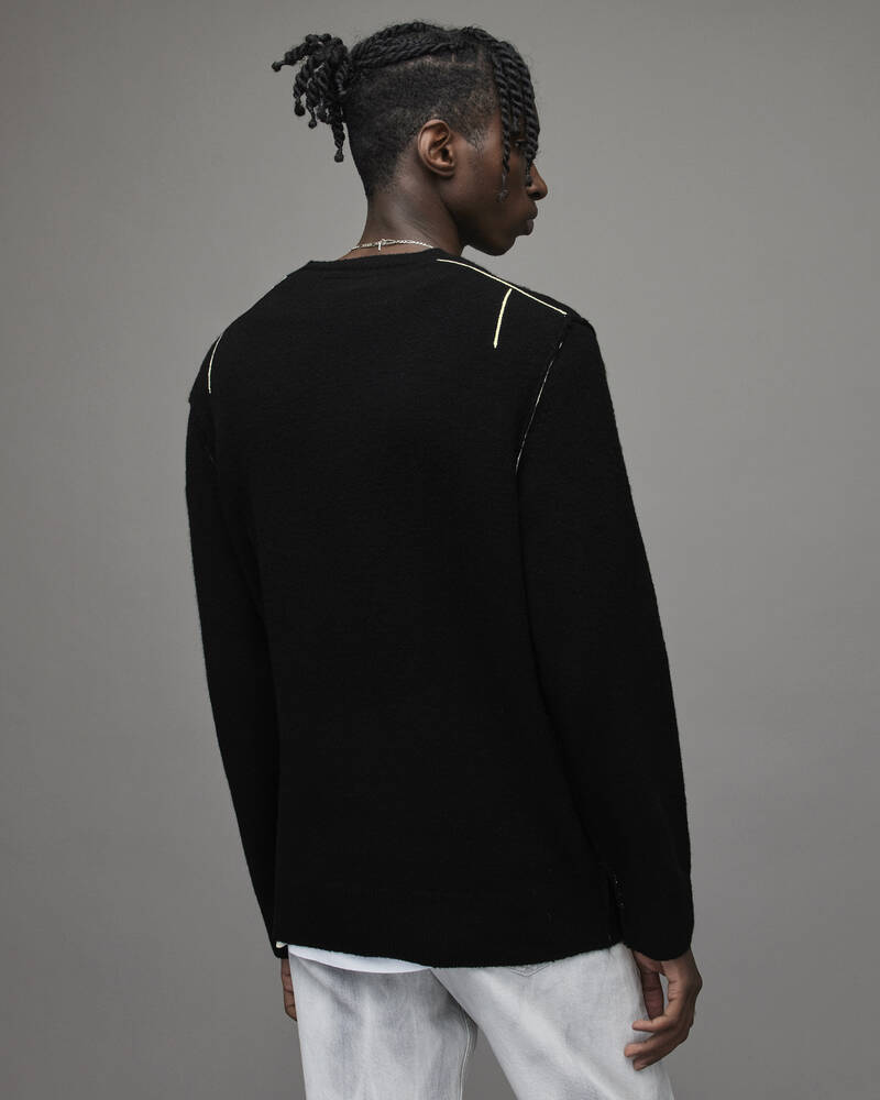 Black Allsaints Strike Crew Jumper | MK052X-5