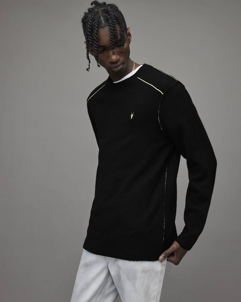 Black Allsaints Strike Crew Jumper | MK052X-5