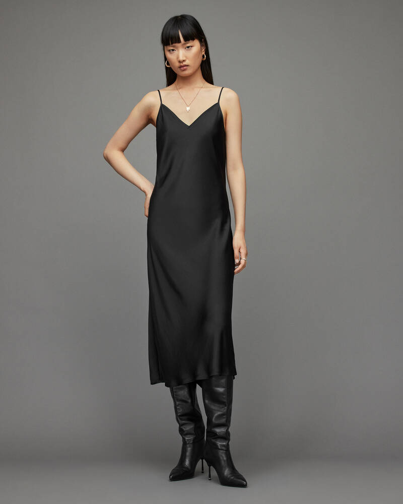 Black Allsaints Tierny Roll Neck 2 In 1 Dress | WD381V-5