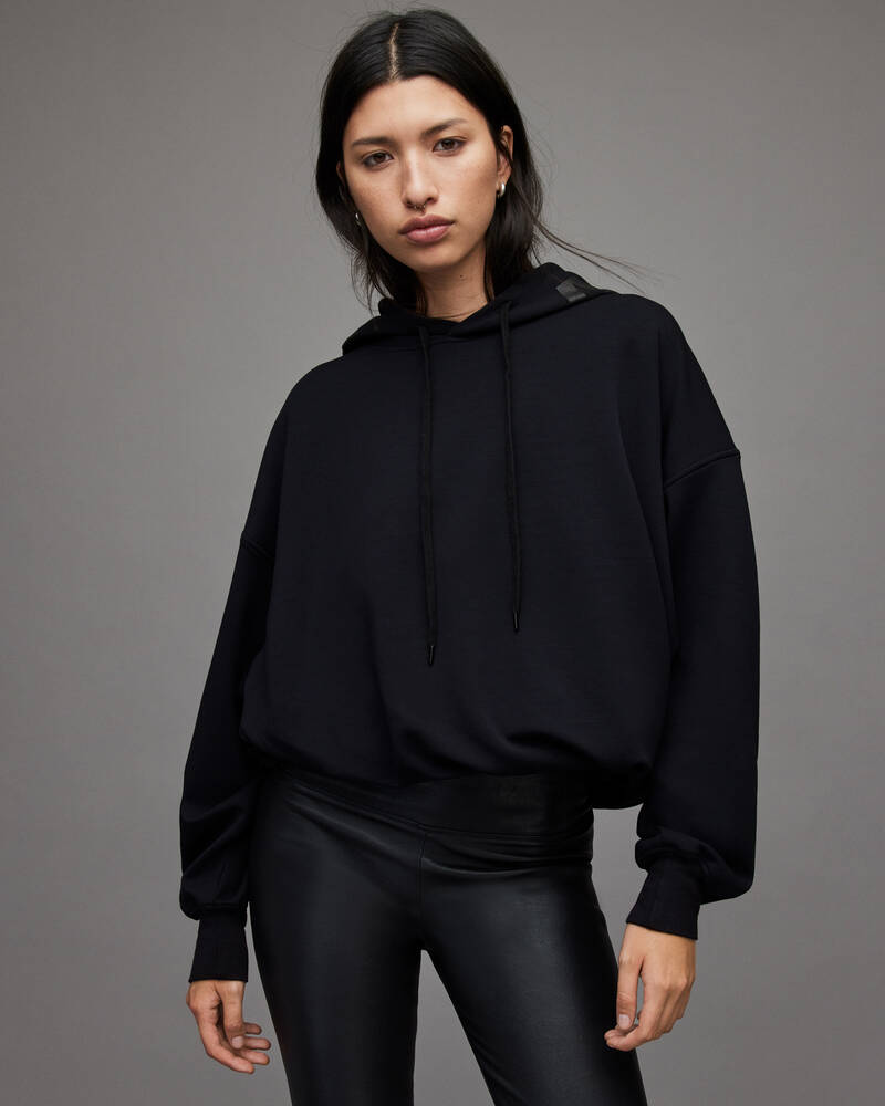 Black Allsaints Twyla Relaxed Hoodie | WM133X-5