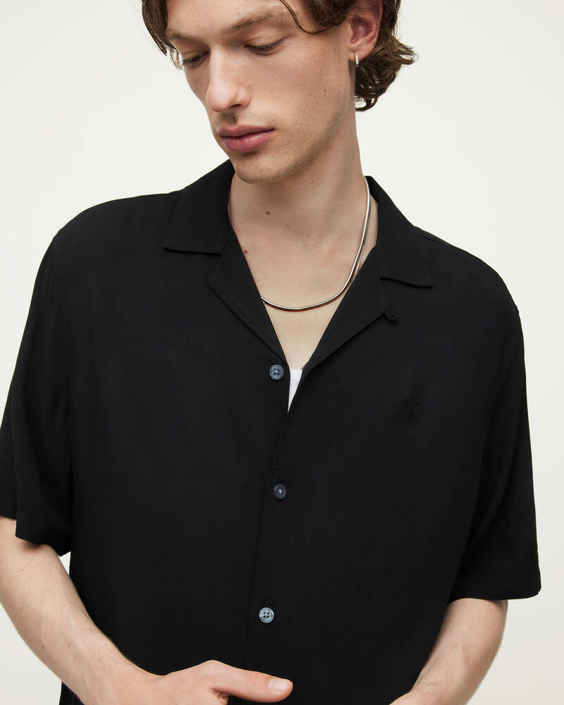 Black Allsaints Venice Ramskull Shirt | MS253V-5