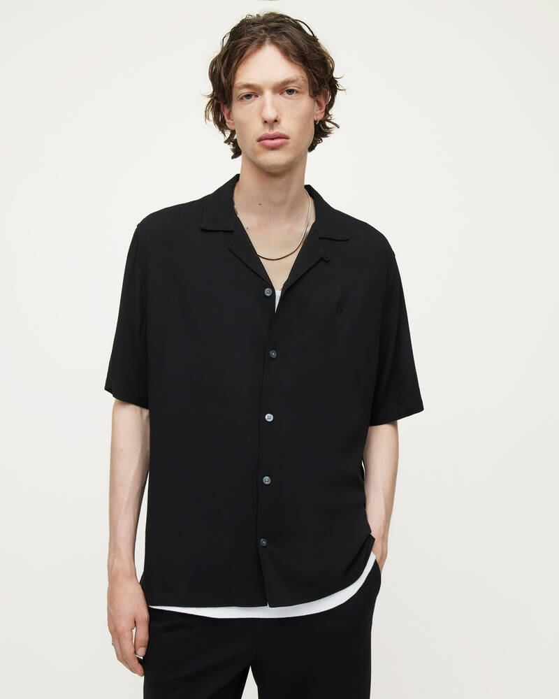 Black Allsaints Venice Ramskull Shirt | MS253V-5