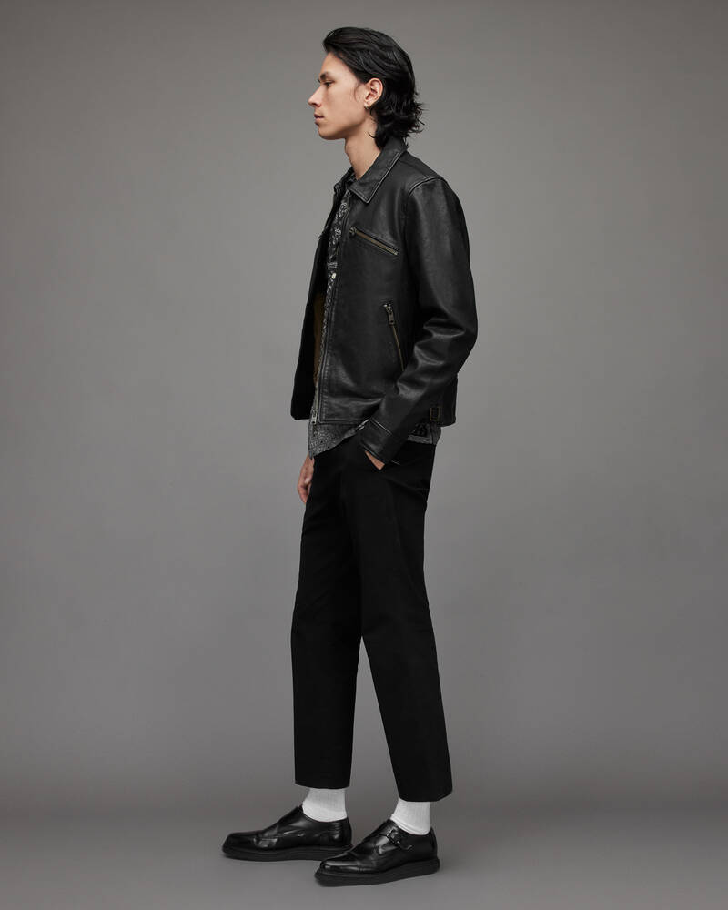 Black Allsaints Verdi Leather Jacket | ML049X-5