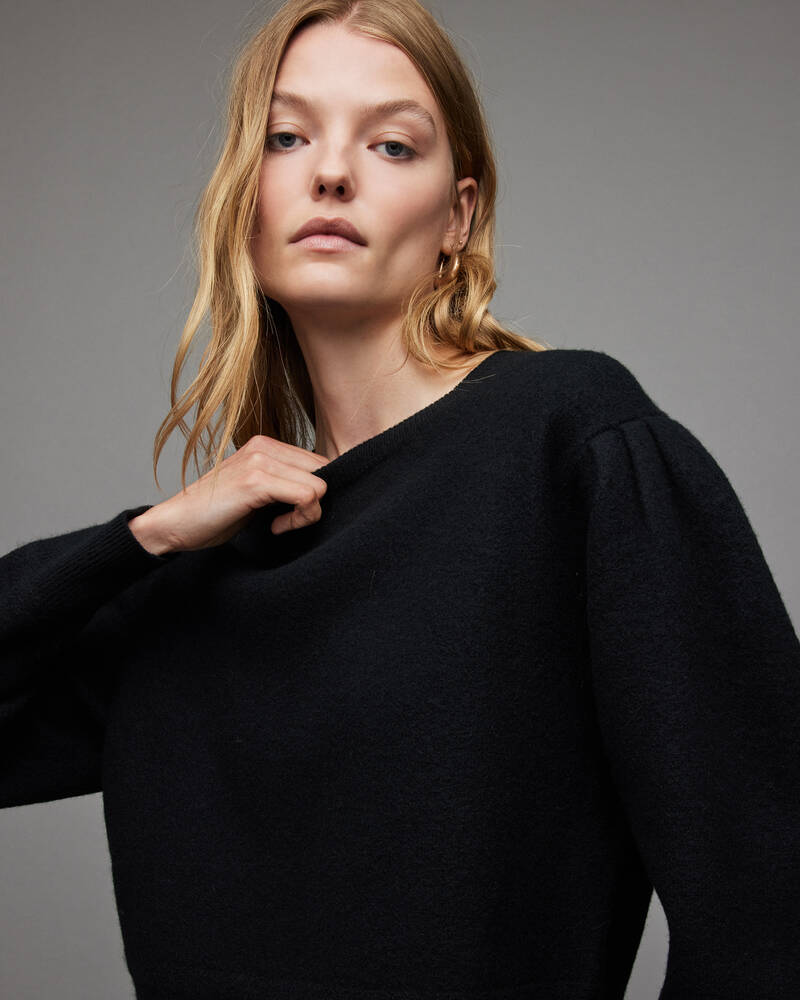 Black Allsaints Vika Boiled Jumper | WK022X-5