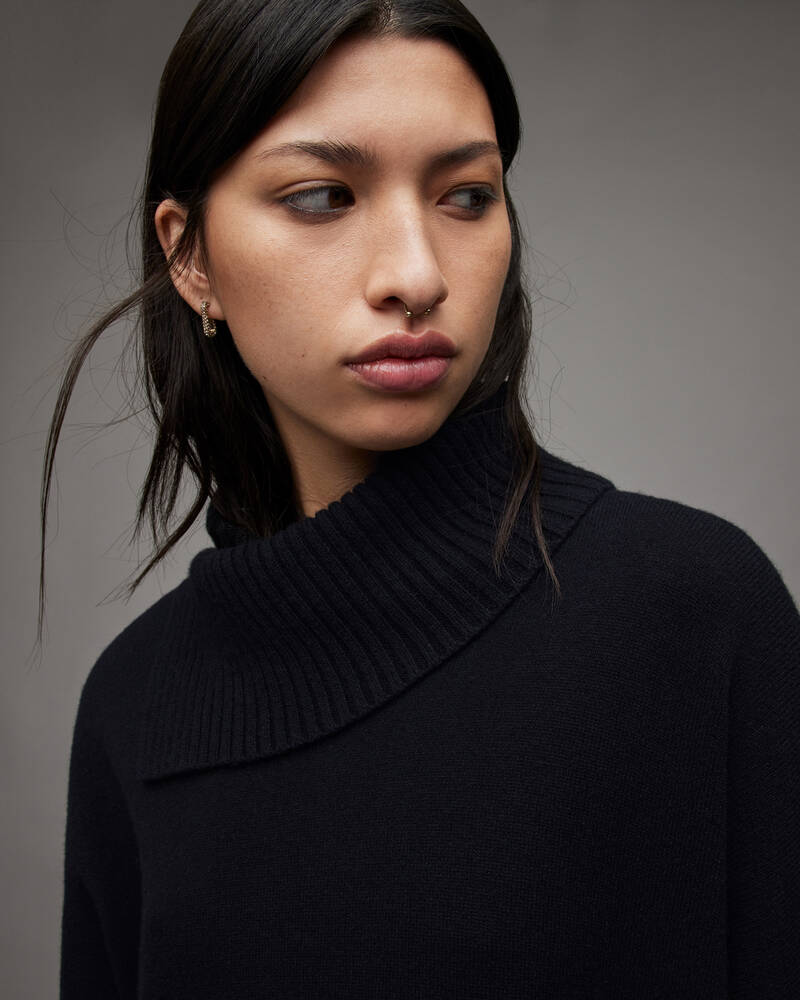 Black Allsaints Whitby Cashmere Wool Jumper | WK011X-5