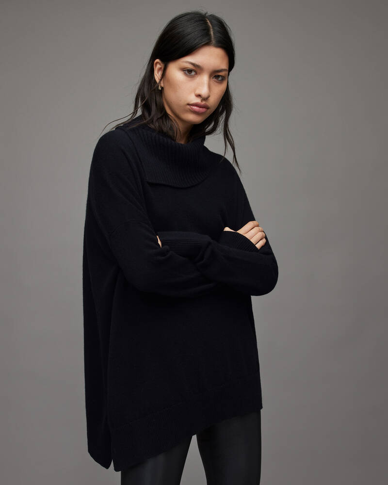 Black Allsaints Whitby Cashmere Wool Jumper | WK011X-5