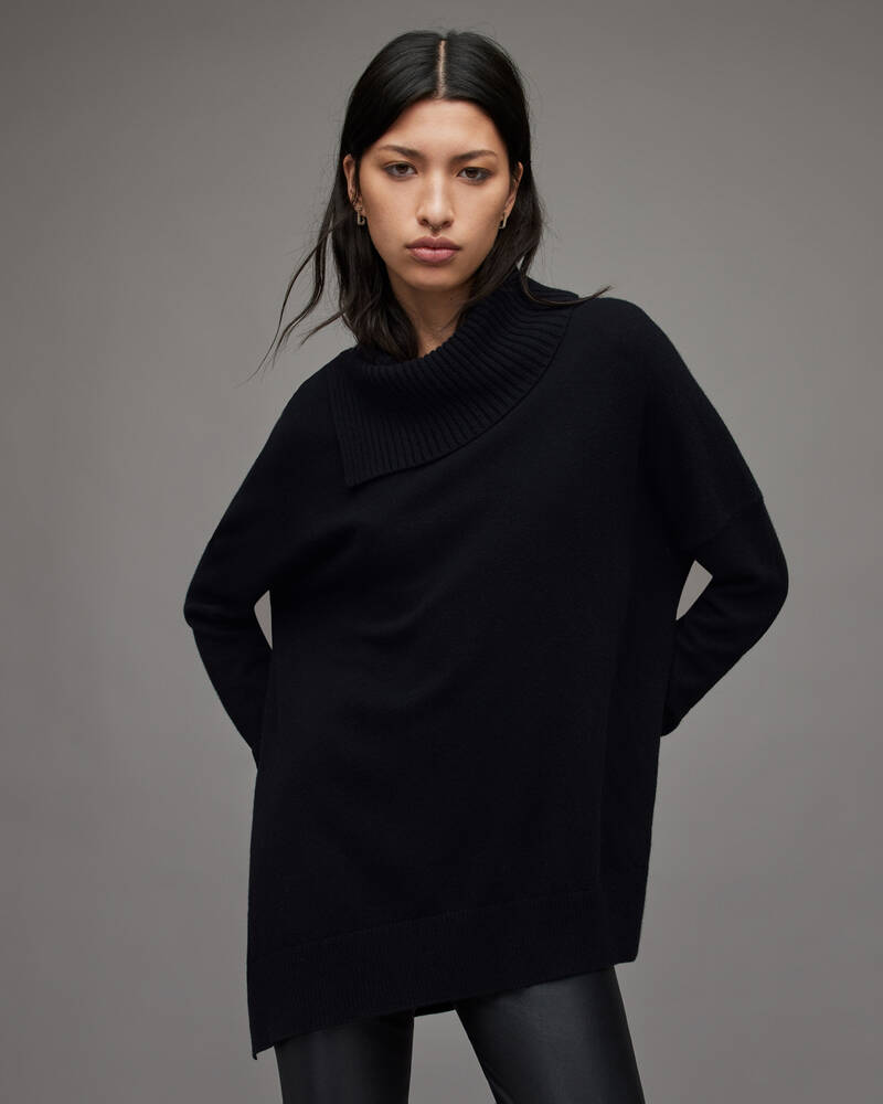 Black Allsaints Whitby Cashmere Wool Jumper | WK011X-5