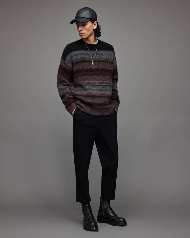 Black/Barolo Red Allsaints Lemmy Crew Jumper | MK004X-7817