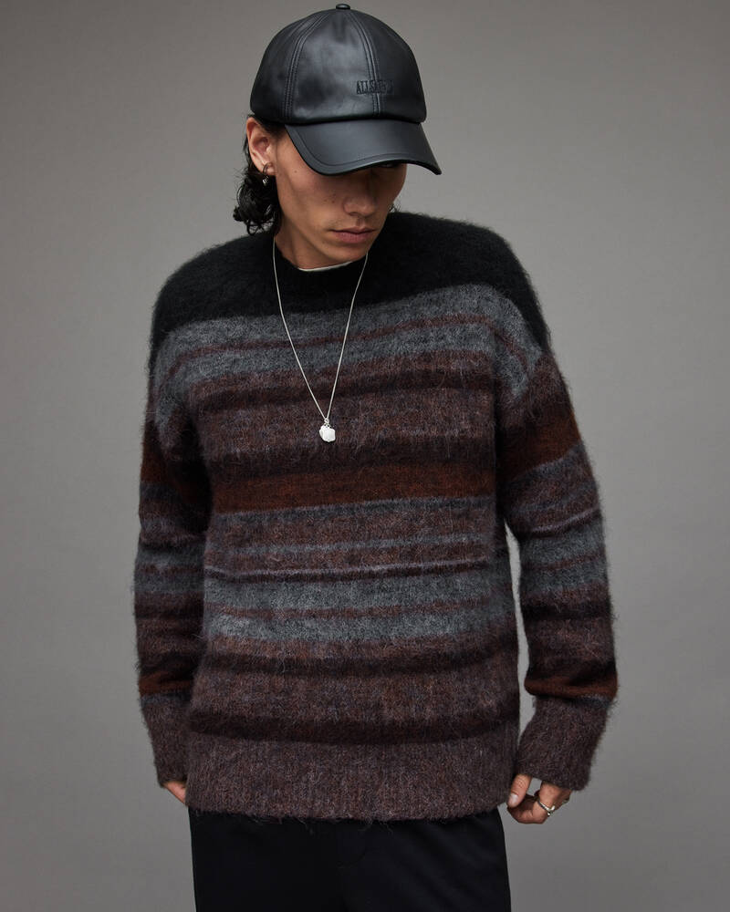 Black/Barolo Red Allsaints Lemmy Crew Jumper | MK004X-7817