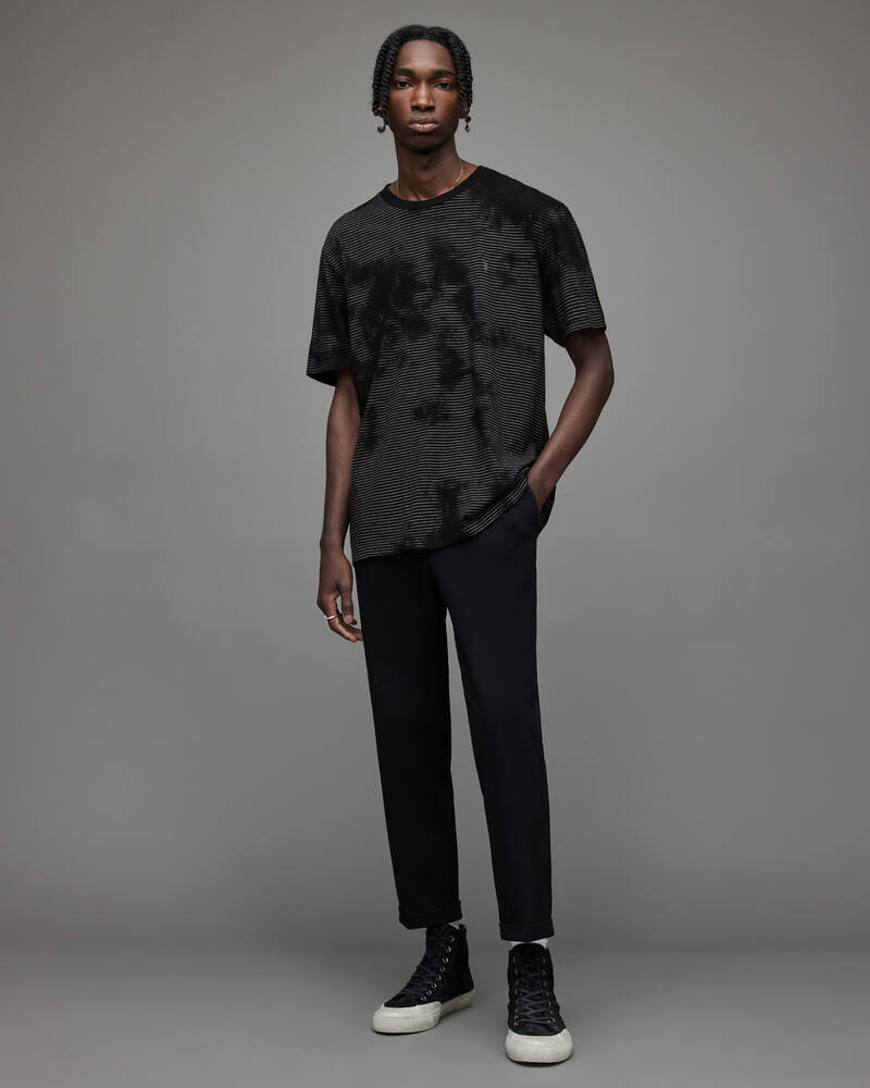 Black/Ecru Allsaints Jadon Crew T Shirt | MD017X-604