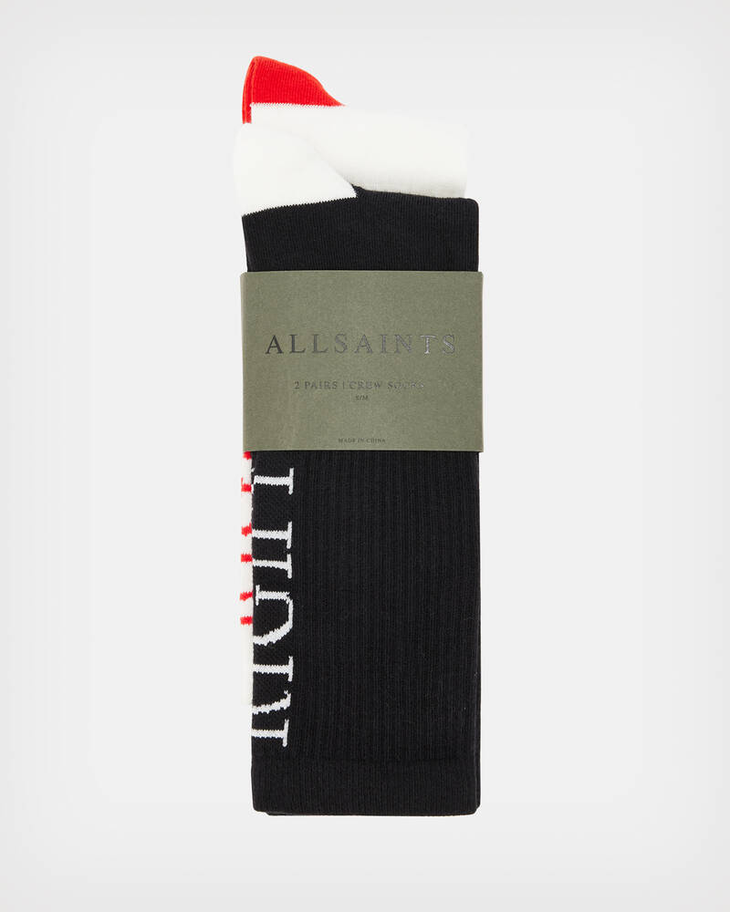 Black/Offwhite/Red Allsaints Right Wrong Socks | WW608X-8127