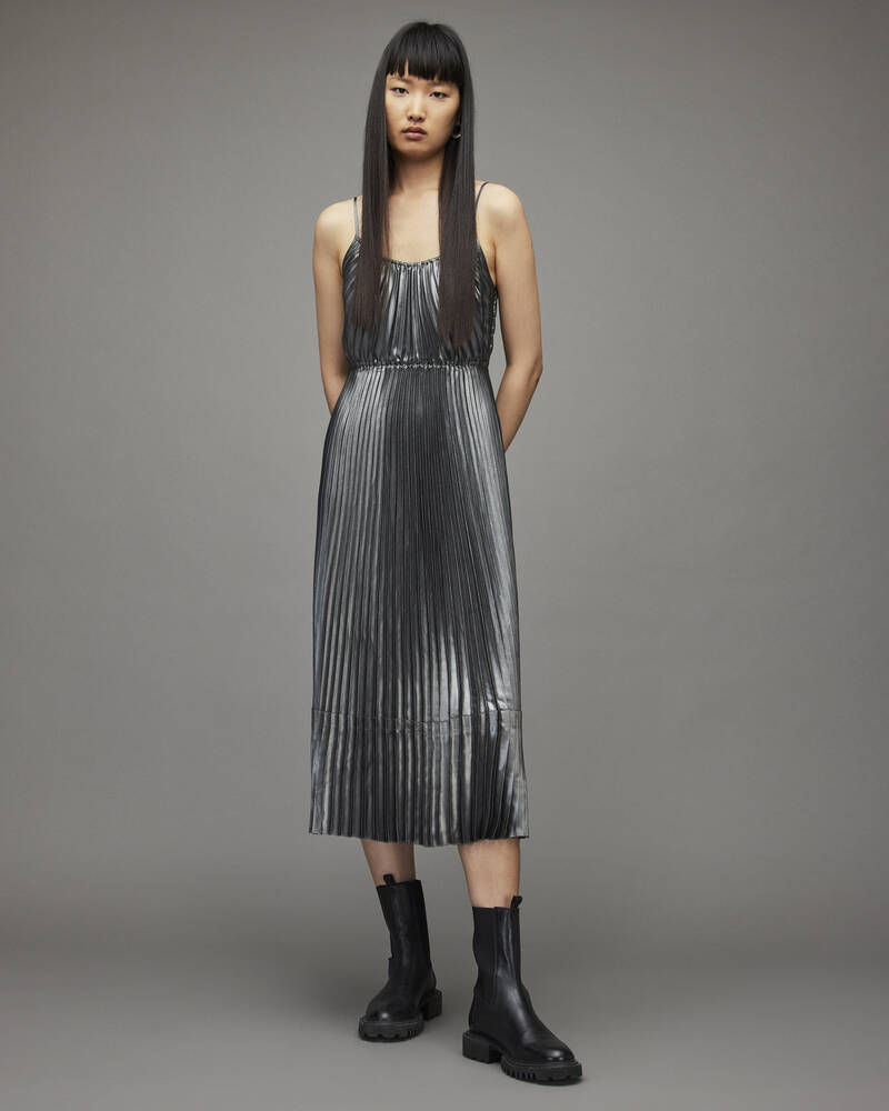 Black/Silver Allsaints Silvi 2 In 1 Dress | WD050X-399