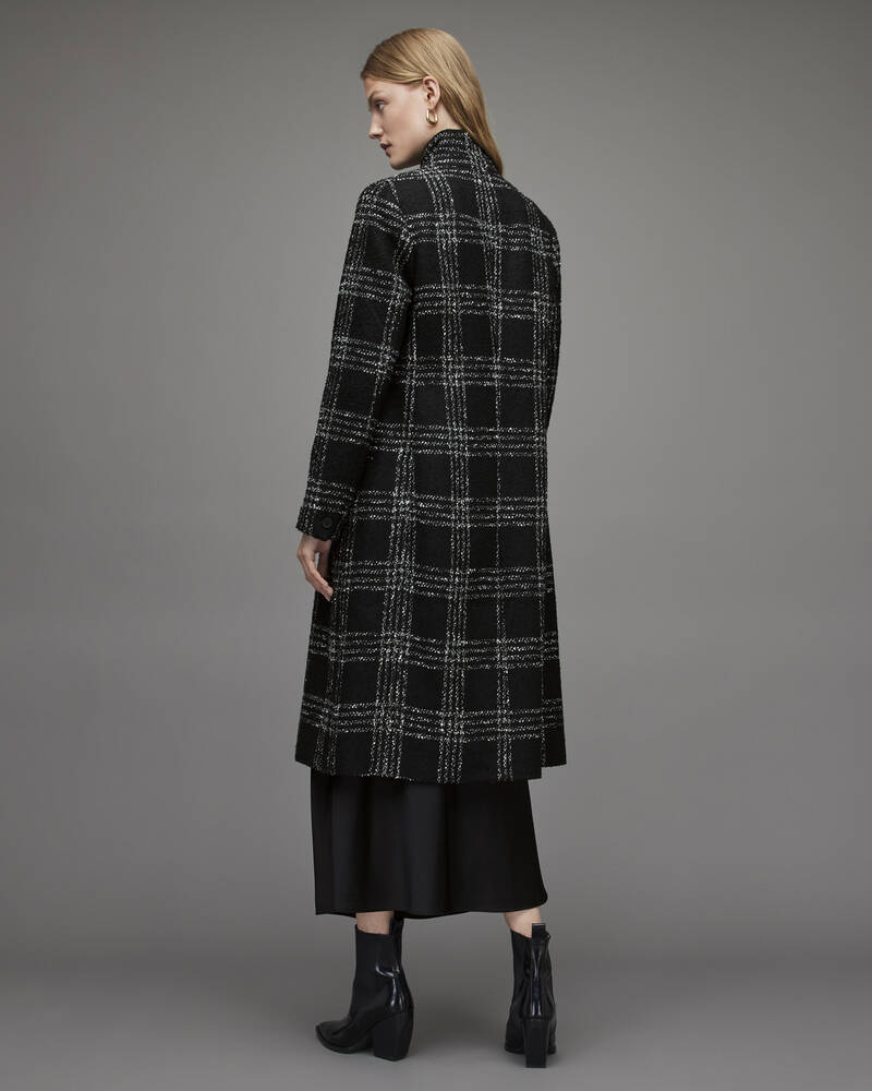 Black/White Allsaints Bexa Check Coat | WO007X-250