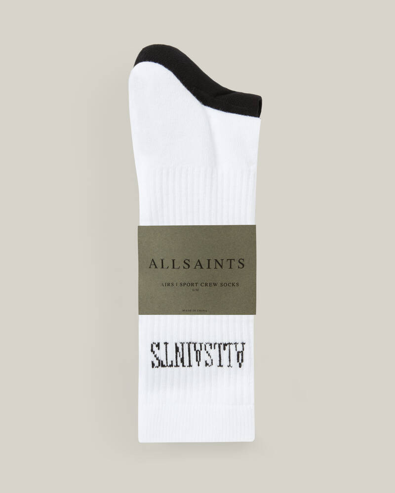 Black/White Allsaints State Logo 2 Pack Sport Socks | MQ004U-250