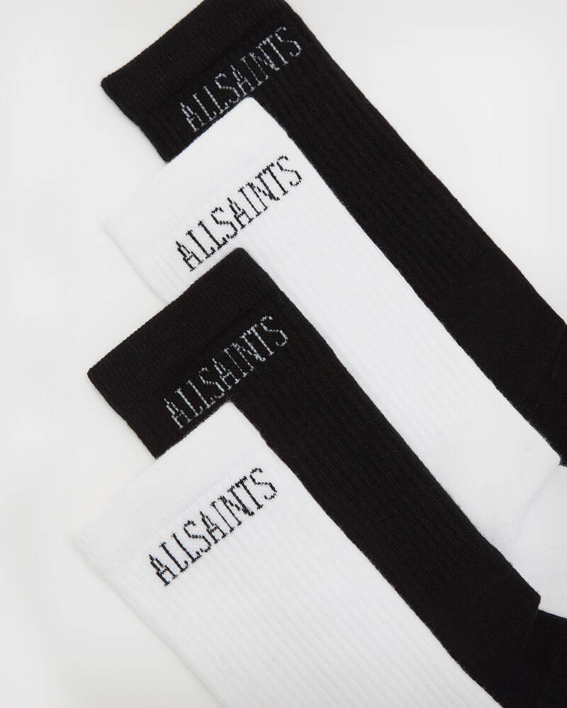 Black/White Allsaints State Logo Socks 2 Pack | WW505W-250