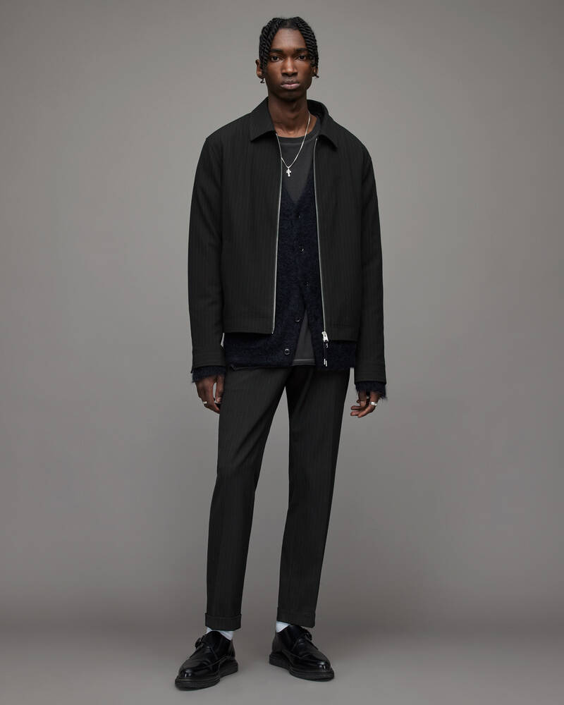 Blk/Chlk Pinstripe Allsaints Barrow Pinstripe Jacket | MJ091X-7995