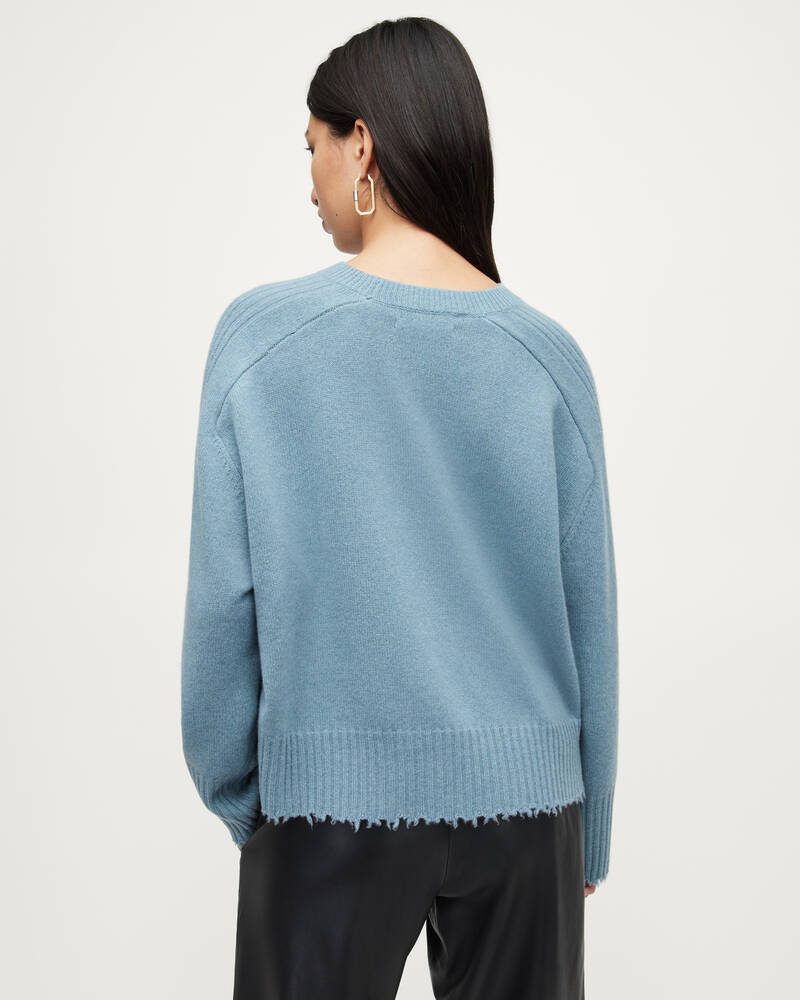 Blue Slate Allsaints Kiera Cashmere Blend Jumper | WK007V-7787