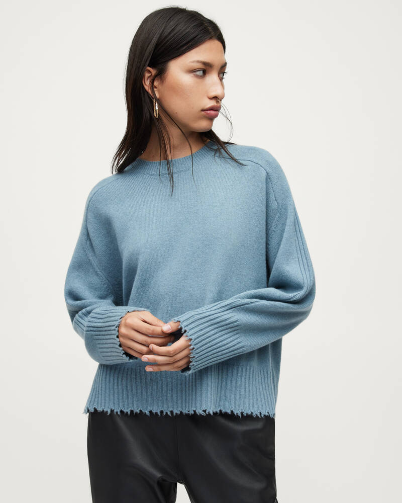 Blue Slate Allsaints Kiera Cashmere Blend Jumper | WK007V-7787