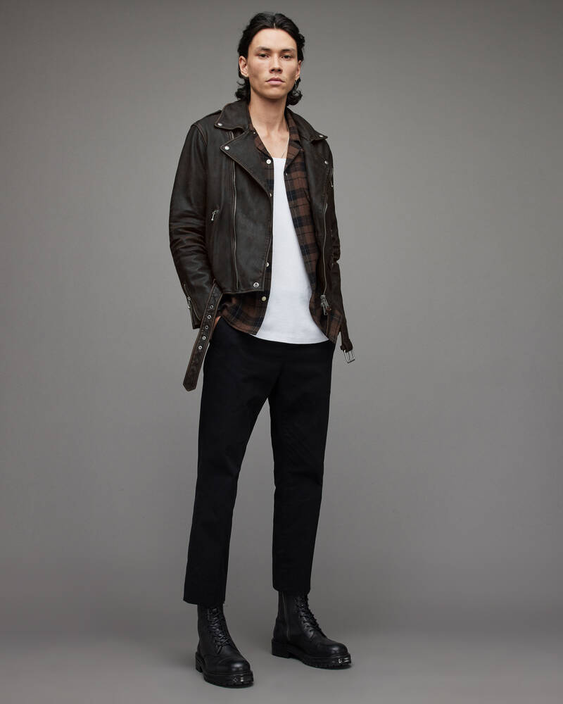 Brown Allsaints Torren Leather Biker Jacket | ML078X-6