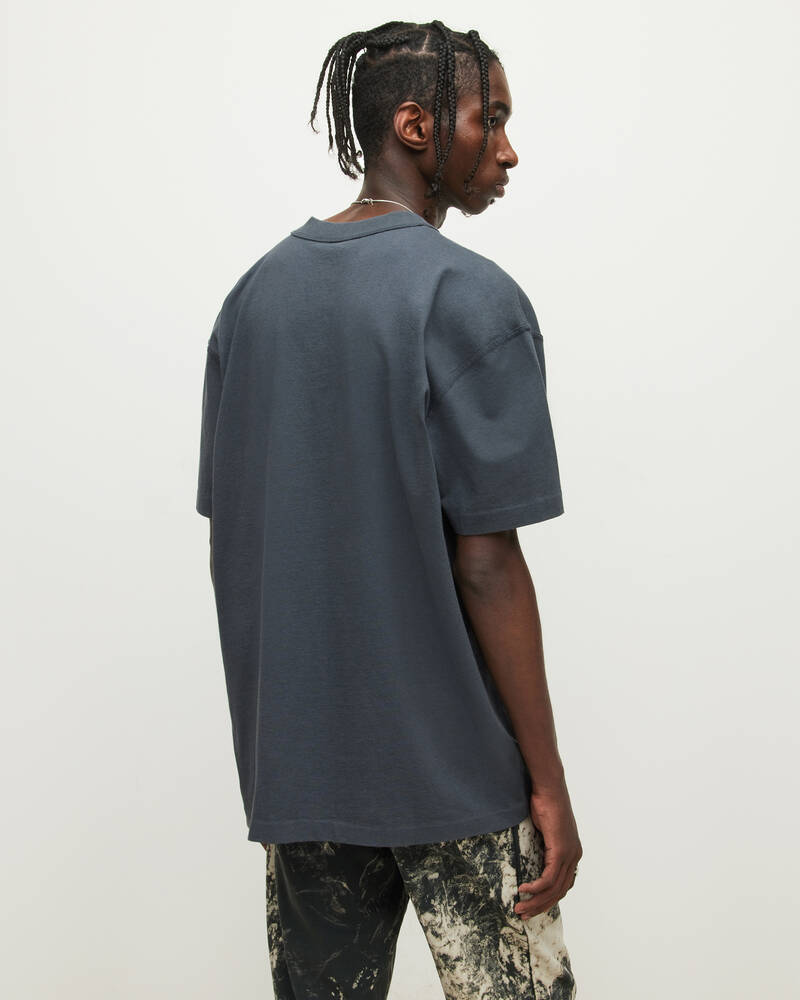 Cave Grey Allsaints Isac Oversized Crew T Shirt | MD030X-5813