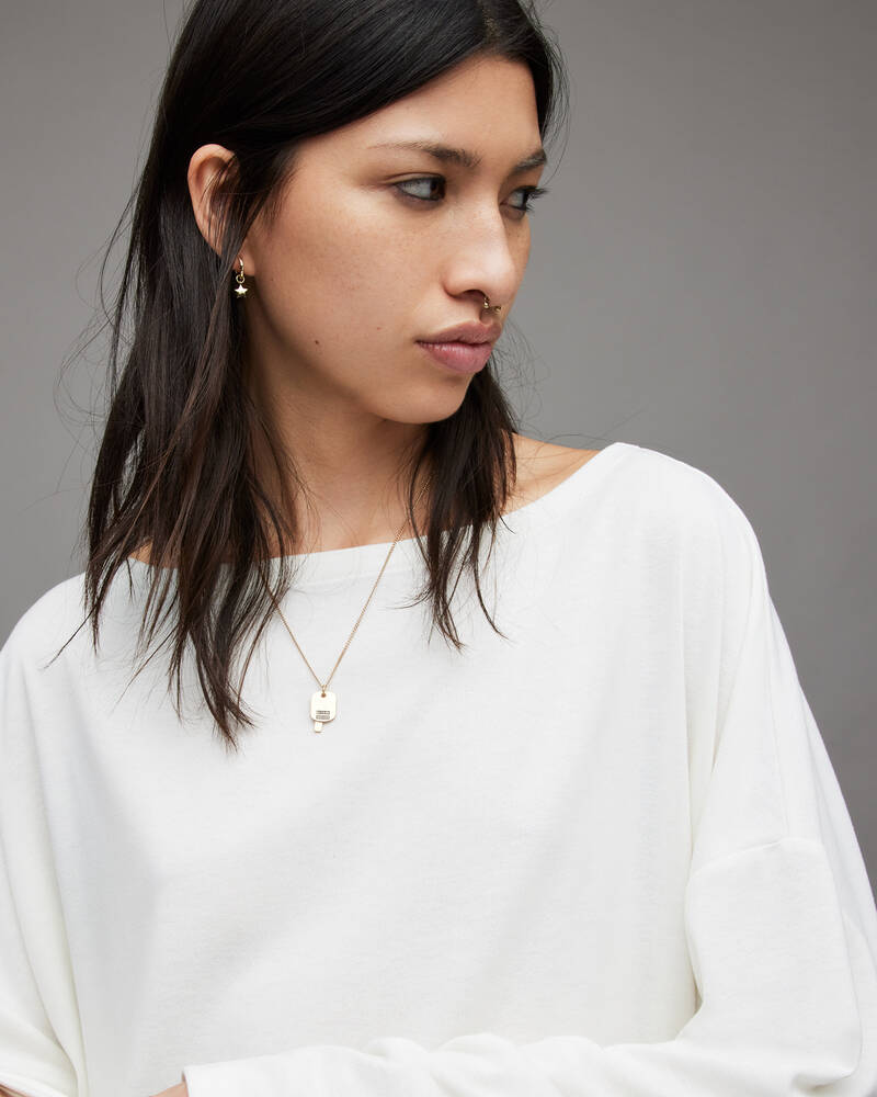 Chalk White Allsaints Rita Oversized T Shirt | WM020N-4068