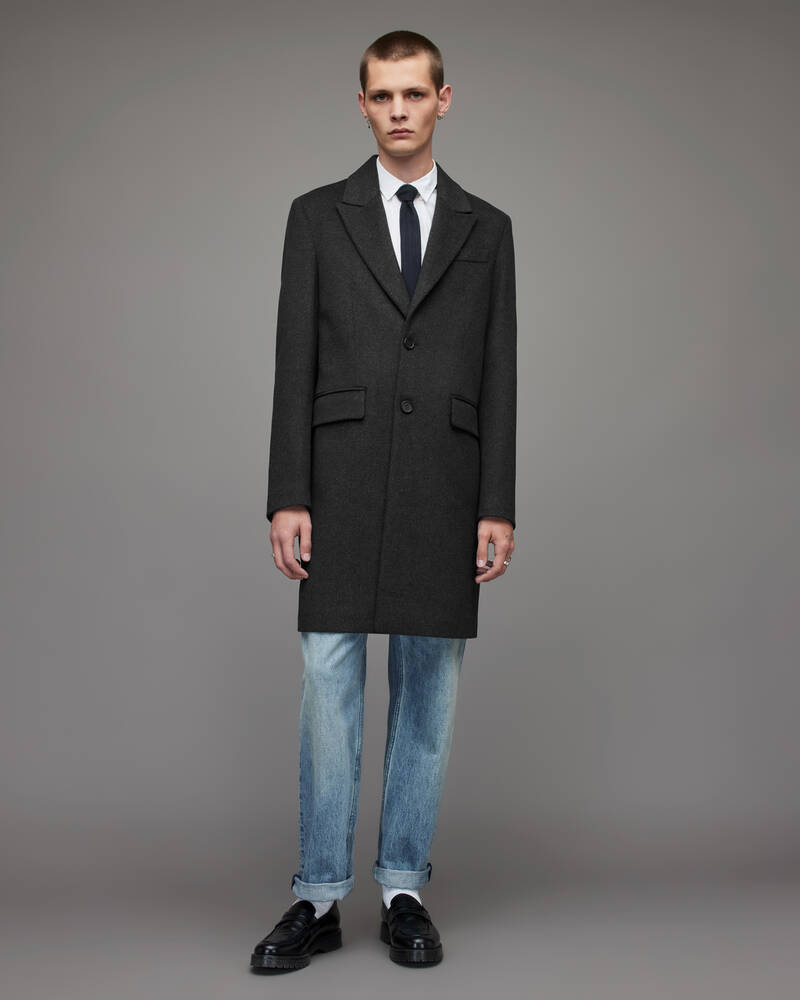 Charcoal Allsaints Lexington Tailored Coat | MC046X-33