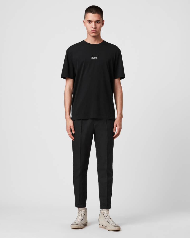 Charcoal Allsaints Tallis Cropped Slim Trousers | MM063V-33