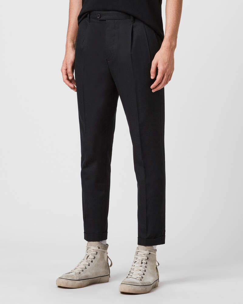 Charcoal Allsaints Tallis Cropped Slim Trousers | MM063V-33