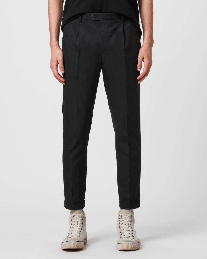 Charcoal Allsaints Tallis Cropped Slim Trousers | MM063V-33