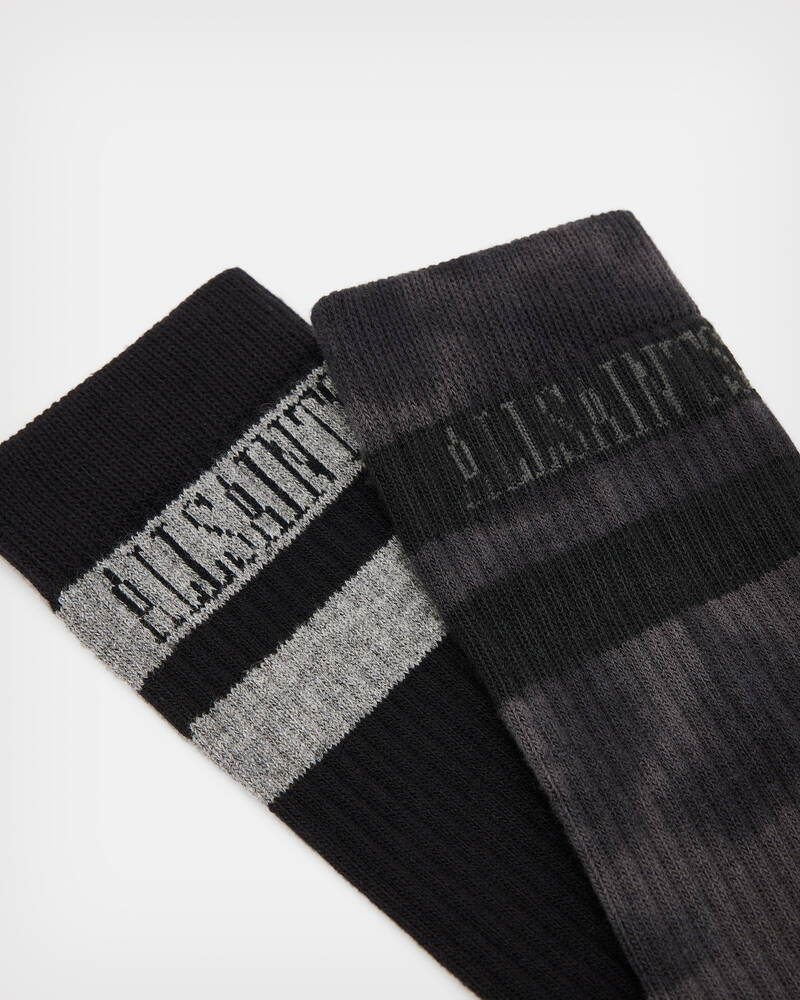 Charcoal/Black Allsaints Tie Dye Stripe Sport Socks | MW504X-402