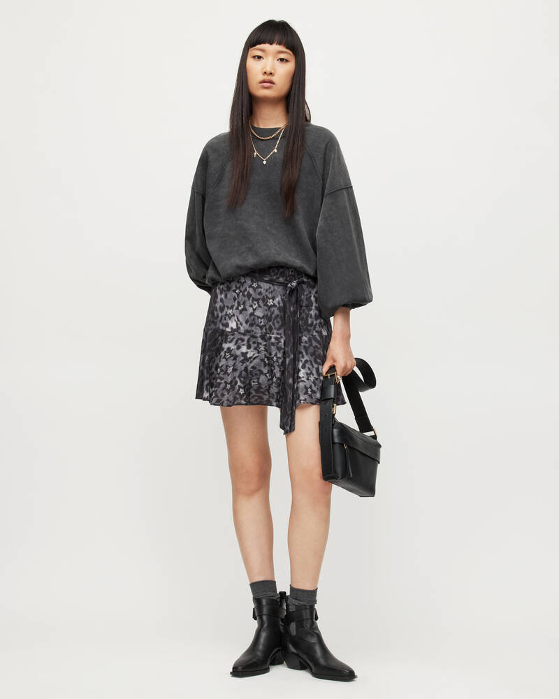 Charcoal Grey Allsaints Frida Celia Mini Skirt | WS013X-3860